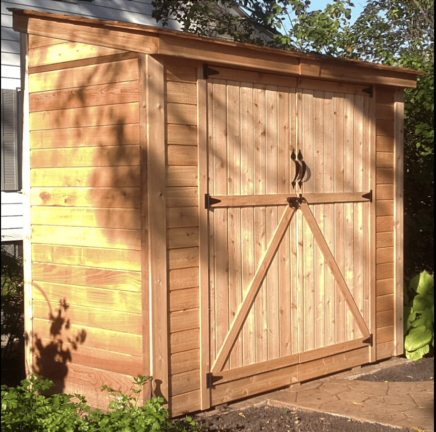 wood-sided shed that inspired my shed design