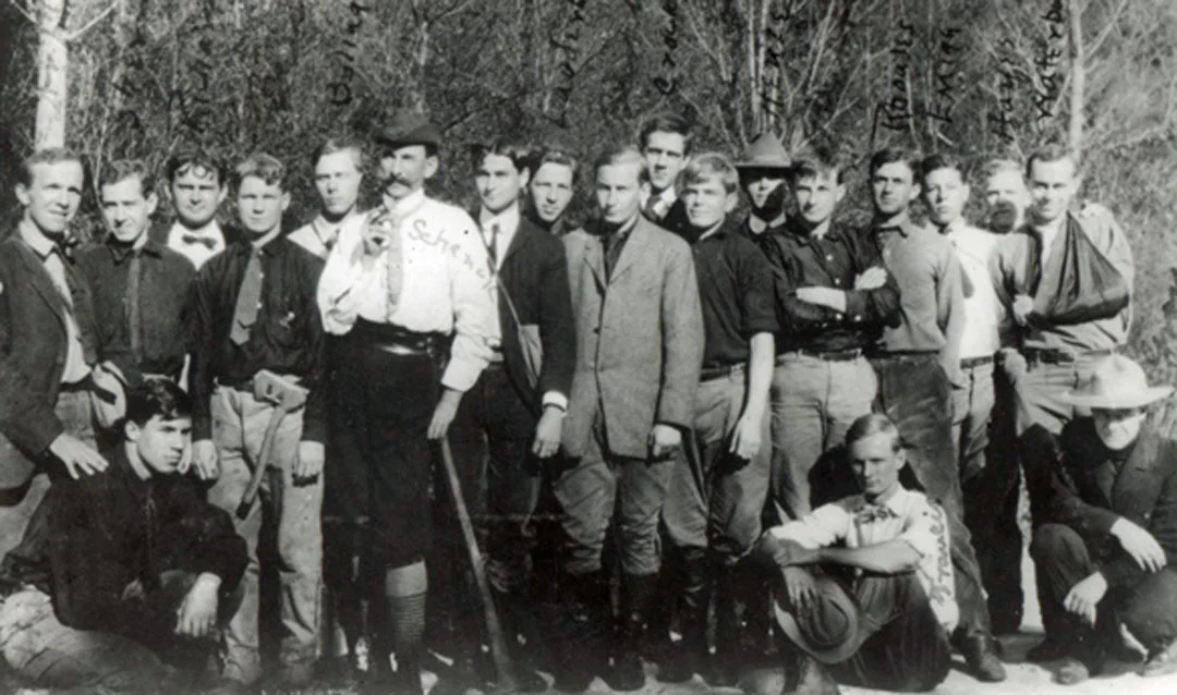 Carl A. Schenck with students at the Biltmore Forest School, the first school or forestry in the United States