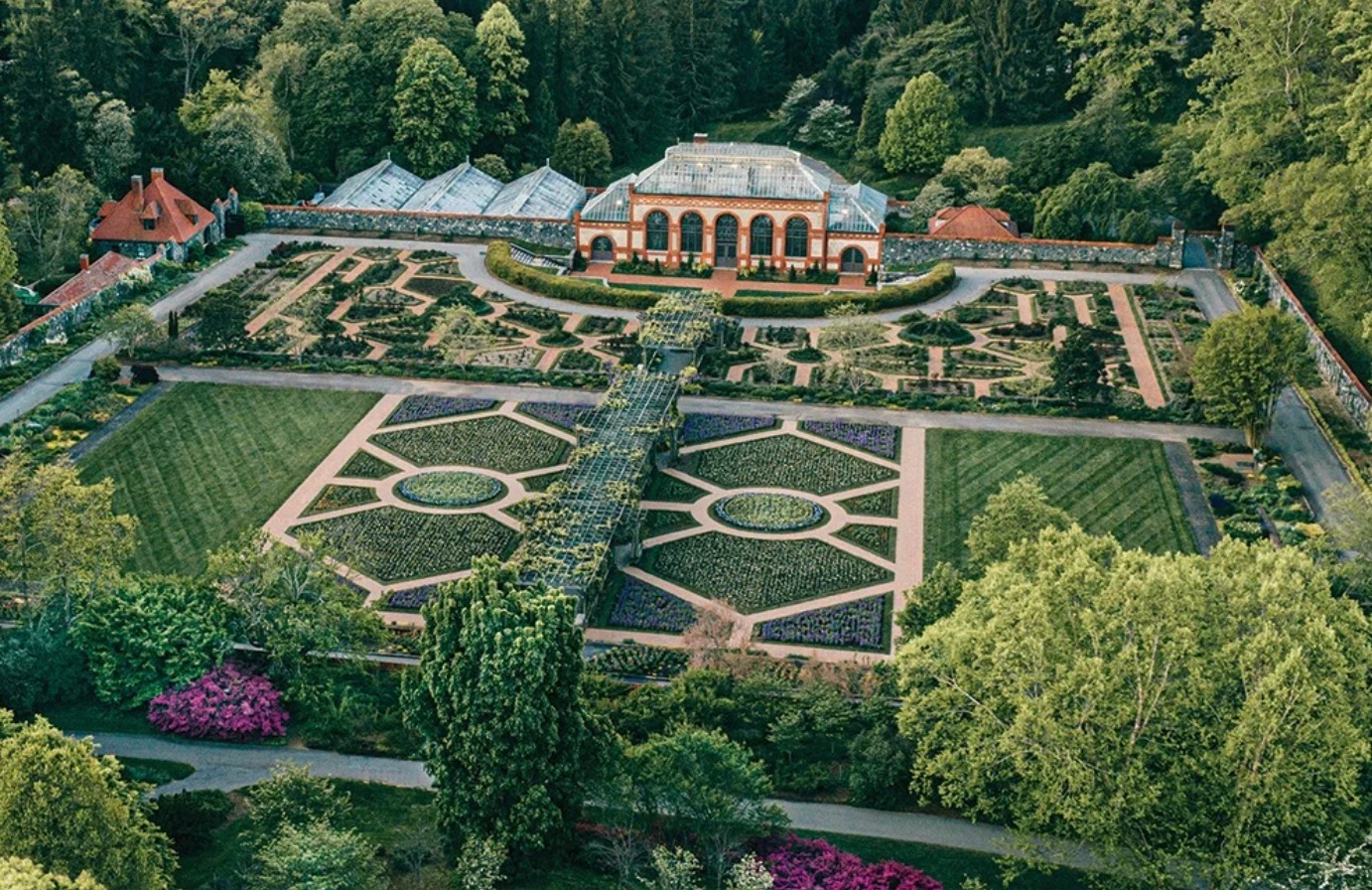 Arial view of Biltmore Conservatory and gardens