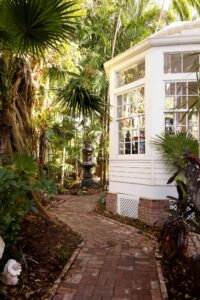 brick pathway at the Gardens Hotel