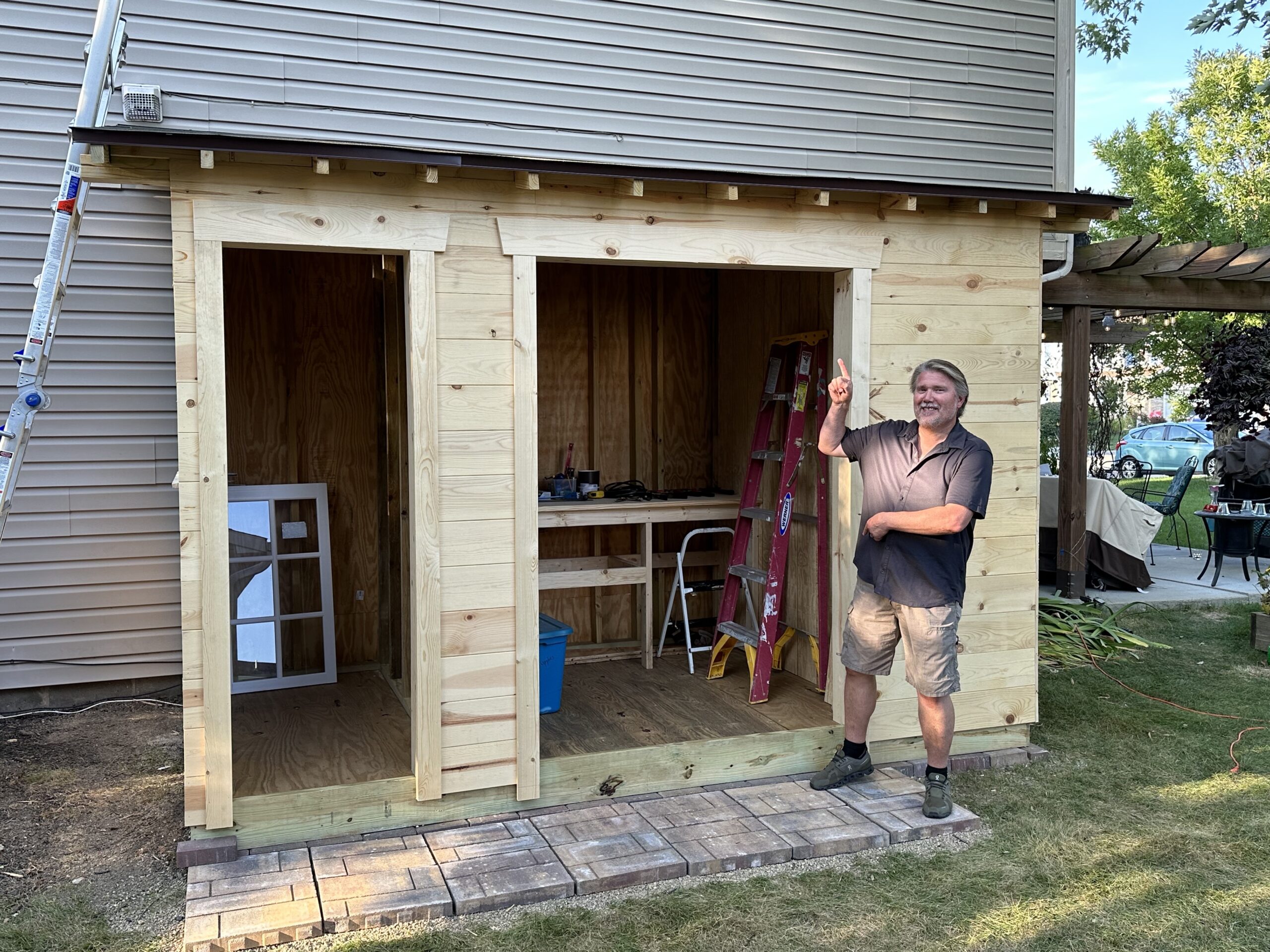 Rich proudly shows off the roof