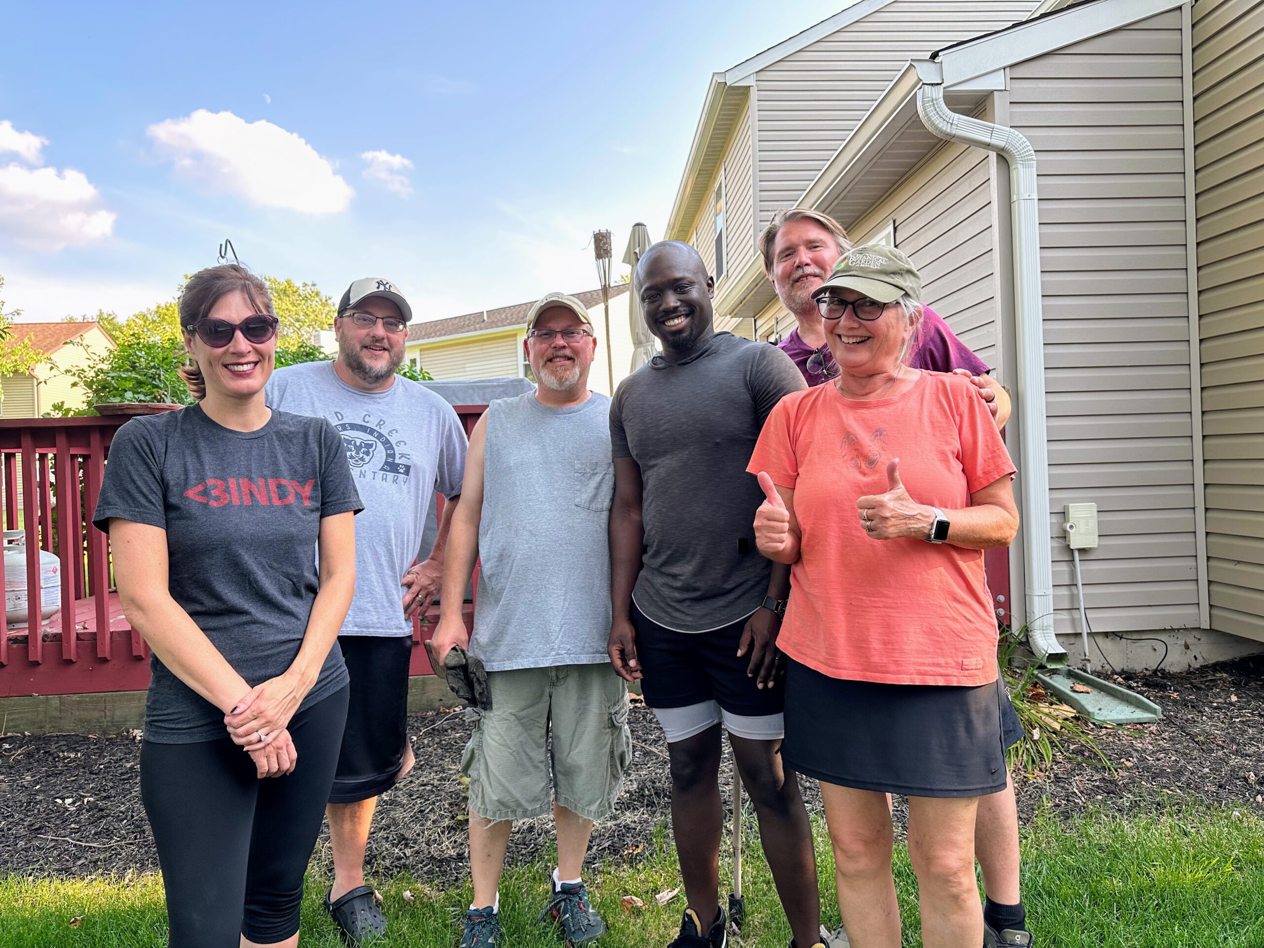 Rich and Katie's neighbors who helped us raisse the wall into place