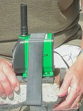 Pump attached to the brick and foam foundation using Velcro